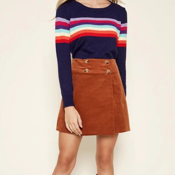 LIMITLESS CORDUROY HIGH WAISTED SKIRT - Picture 1 of 8